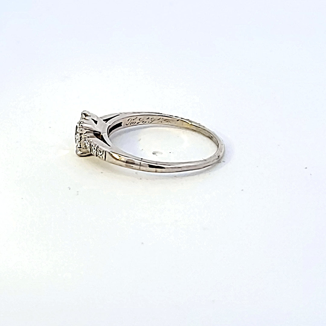 0.52 Carat Old European Cut G I1 Diamond Platinum Engagement Ring for Women - Vintage Style Wedding Band, Anniversary Gift, Proposal Jewelry - Perfect for Bridal, Valentine's Day & Special Occasions