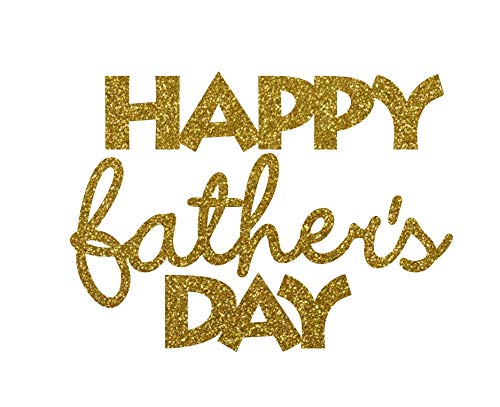 Happy Father's Day Iron On Transfer - Old Gold Glitter Decal for DIY Crafts | Perfect Dad Gift from Kids | Heat Transfer for T-Shirts, Hoodies & DIY Projects