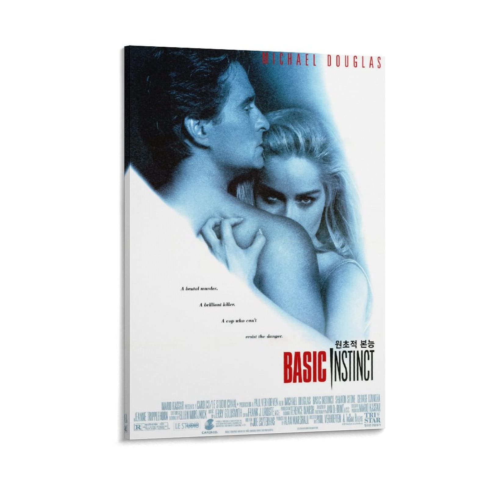Gowu Basic Instinct Movie Poster Canvas Print - 24x36inch (60x90cm) Framed Wall Art for Bedroom, Office & Home Decor - Perfect Gift for Movie Lovers & Film Enthusiasts - Great for Themed Rooms, Man Caves & Entertainment Spaces