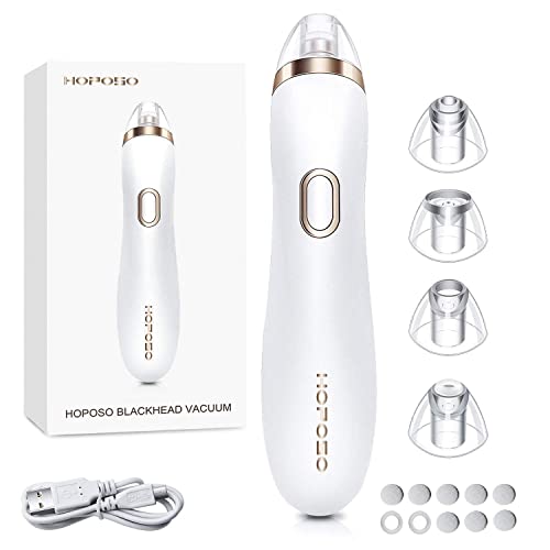 HOPOSO Electric Blackhead Remover Vacuum - Pore Cleaner Tool for Face & Nose, Acne Pimple Comedone Extractor, Rechargeable Skin Care Device (Beige) - Perfect for Daily Facial Cleansing & Spa Treatments