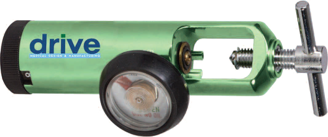 Drive Medical Oxygen Regulator Click Style 0-8 LPM - Adjustable Flow Oxygen Flow Meter for Home & Portable Use - Perfect for COPD, Sleep Apnea & Respiratory Therapy