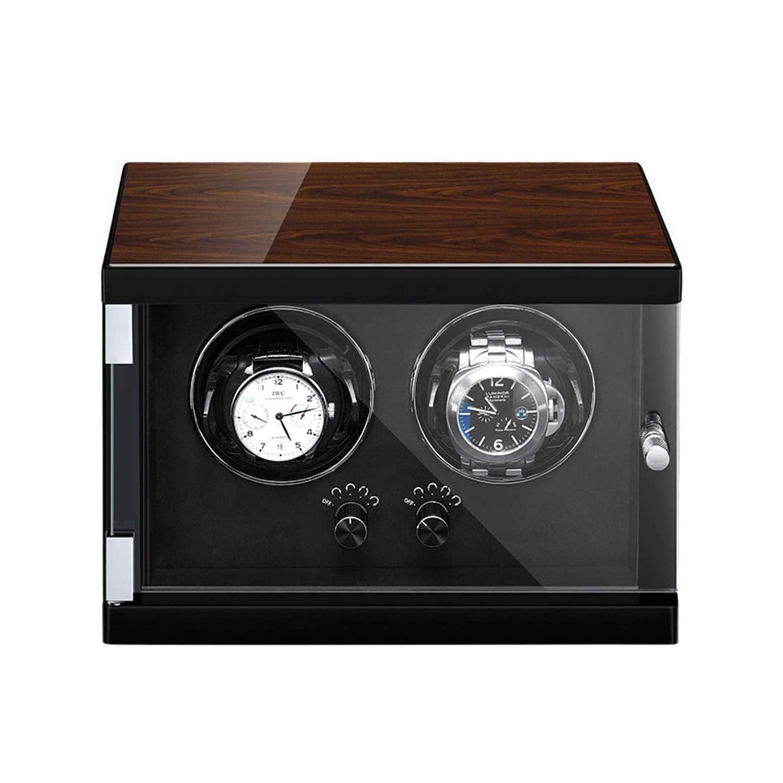 Premium Automatic Double Watch Winder Box - Independent Control, Silent Motor & Adjustable Watch Pillows - Luxury Piano Paint Finish - Perfect for Watch Collectors & Travel Storage