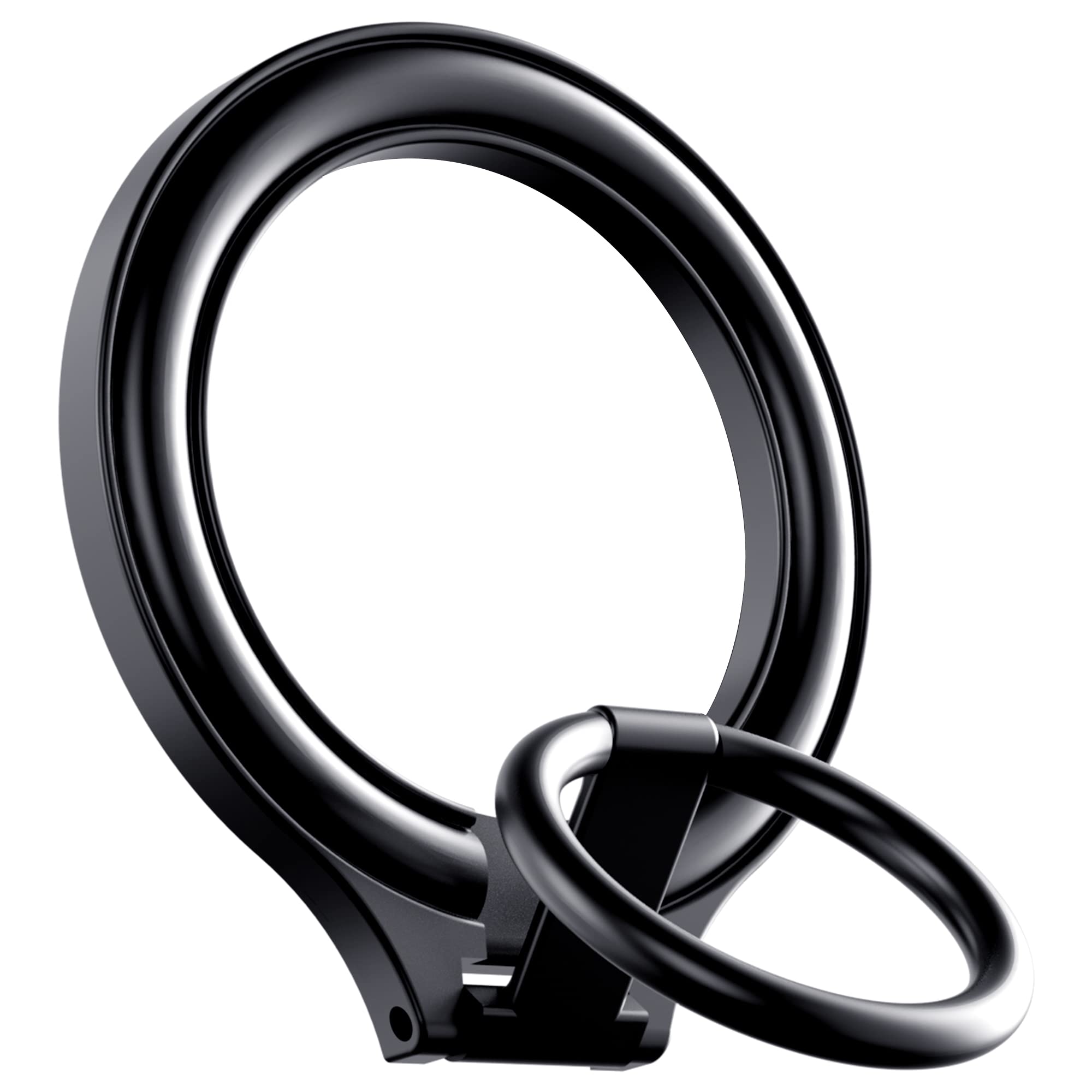 Pzoz Magnetic iPhone 14/13 Ring Grip Finger Holder - 360° Adjustable Kickstand for iPhone 14 13 12 Pro Mini Max Plus - MagSafe Compatible Phone Stand (Black) - Perfect for Hands-Free Viewing, Gaming & Photography