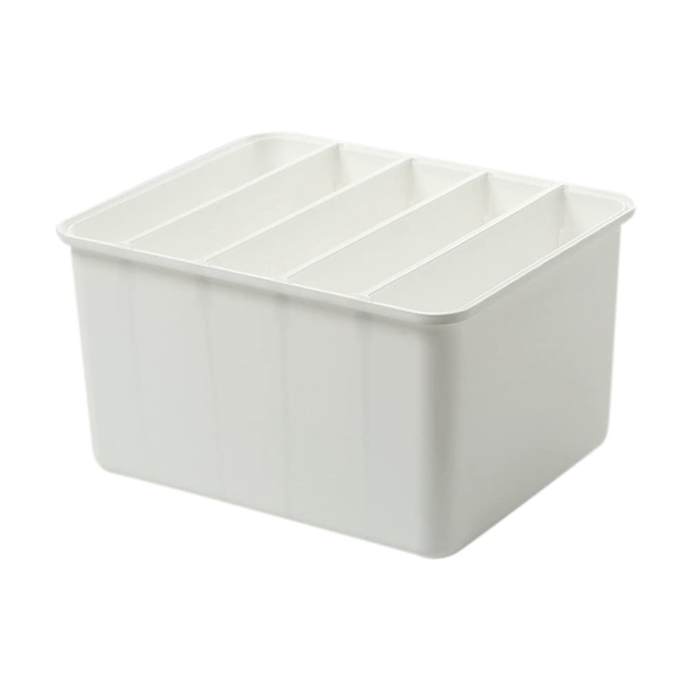 Yepar 12L Stackable Clothes Storage Box with Divider - Organizer for Pants, Underwear, Socks & Bras - Space-Saving Closet Organizer for Bedroom, Dorm & Travel