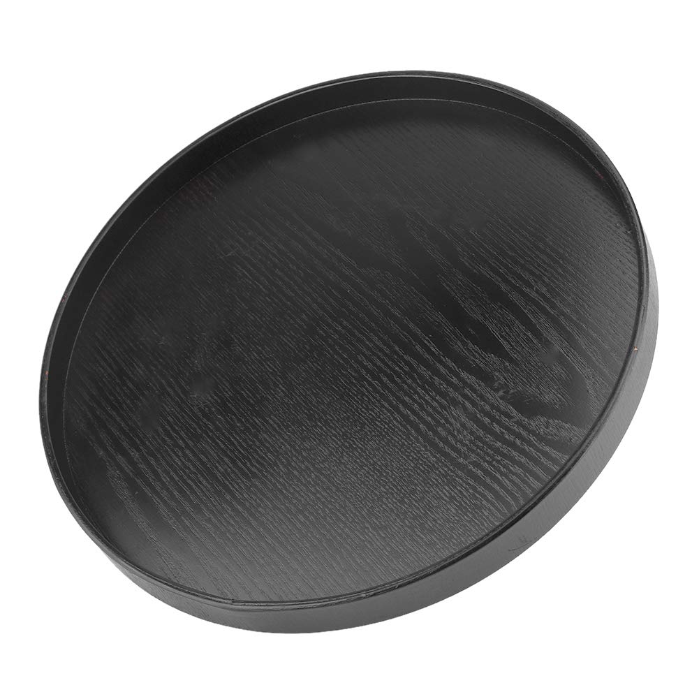 Premium Black Wooden Serving Tray - Durable Food & Drink Platter for Snacks, Appetizers & Beverages - Perfect for Parties, Picnics & Home Entertaining