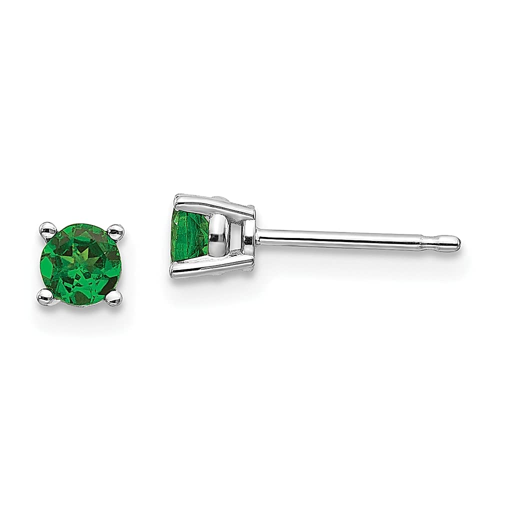 14K White Gold Tsavorite Stud Earrings - January Birthstone Jewelry for Women, Elegant Gift for Her | Perfect for Weddings, Anniversaries & Special Occasions