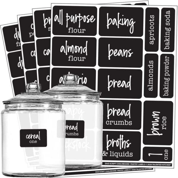 128 Pack Chalkboard Pantry Labels for Kitchen Jars & Storage Containers - Reusable Food Labels for Home Organization & Decor - Perfect for Pantry, Spice Jars, and Meal Prep Containers