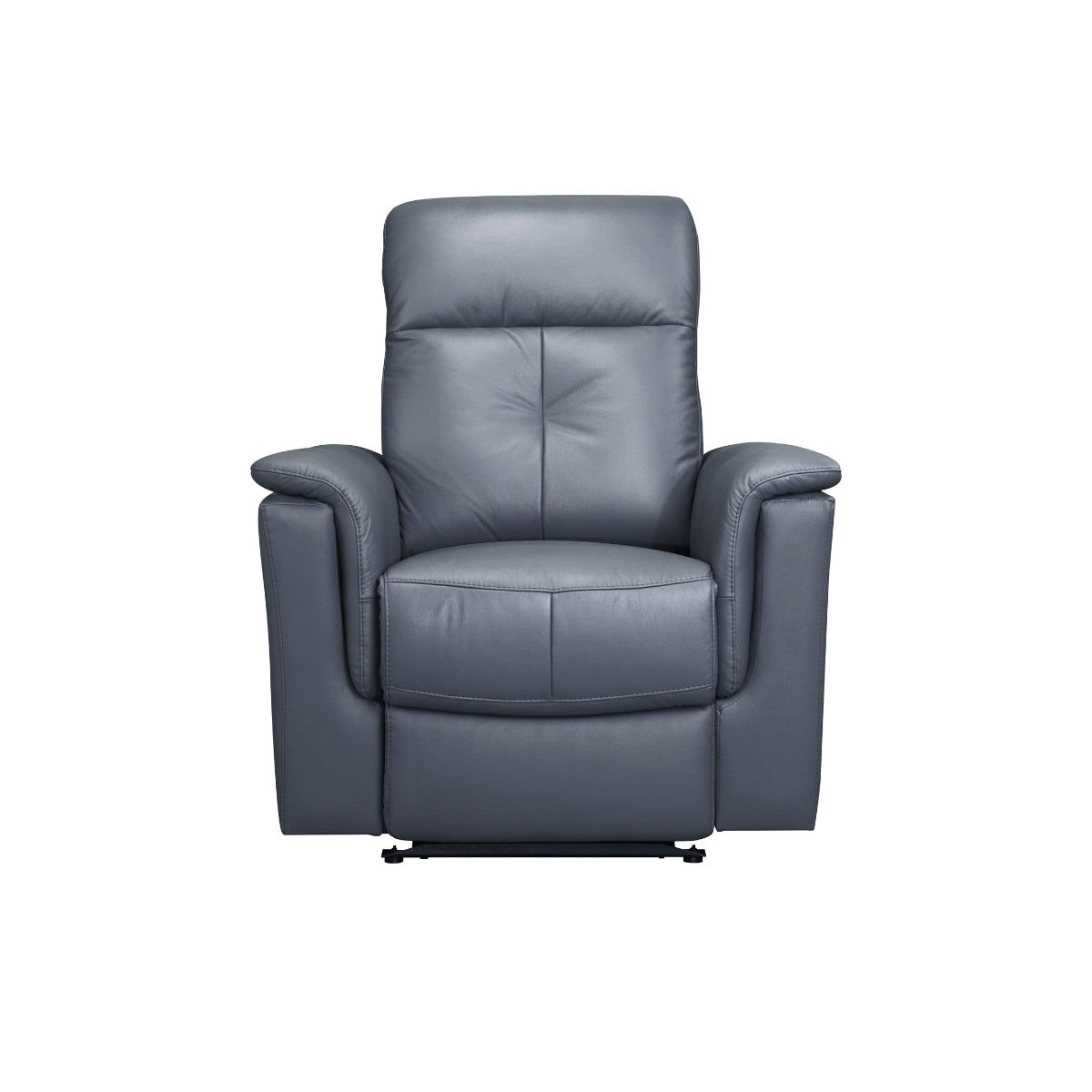 Blue Grey Power Glider Recliner with USB Charging - Genuine & Faux Leather - Perfect for Living Room, Home Theater, and Nursery Comfort