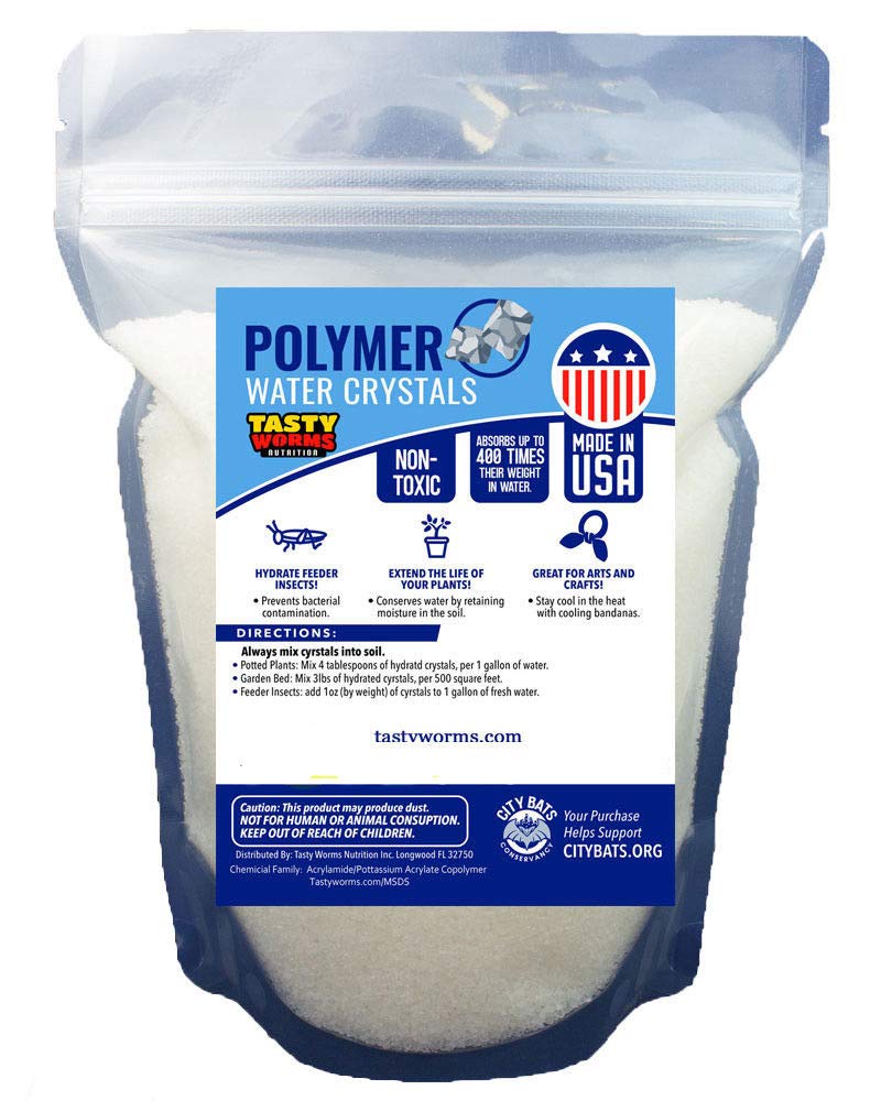 8oz Water Gel Crystals for Reptile Feeders - Dubia, Crickets & Mealworms Hydration
