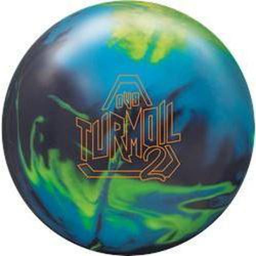 DV8 Turmoil 2 Solid Bowling Ball - Black/Royal/Yellow | High Performance Reactive Resin Ball for Hook Potential | Perfect for League Play & Tournament Bowling