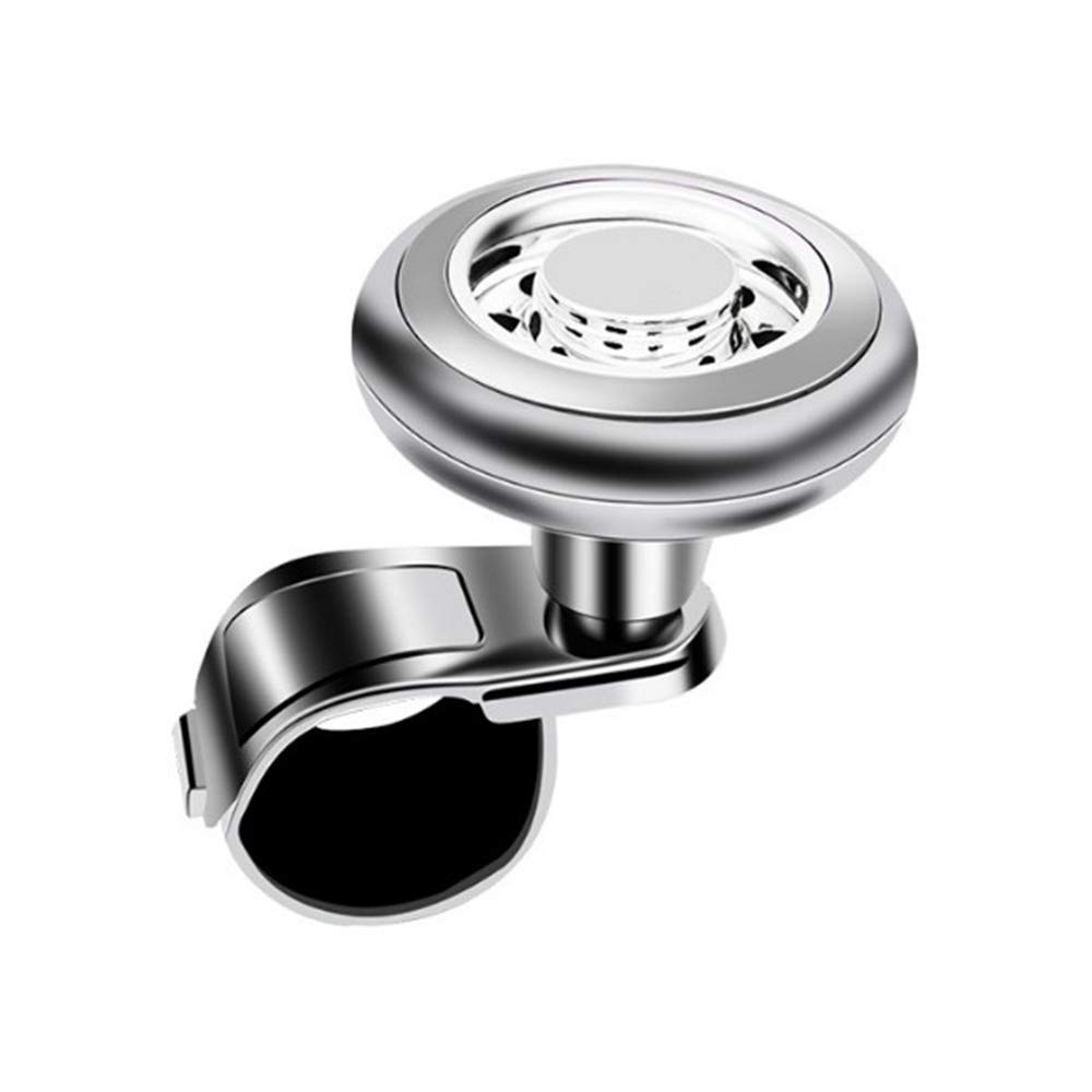 BELUPAI Universal Steering Wheel Spinner Knob - Ergonomic Auxiliary Control Ball for Cars & Trucks (Silver) | Easy One-Hand Driving, Ideal for Long-Distance & Disabled Drivers