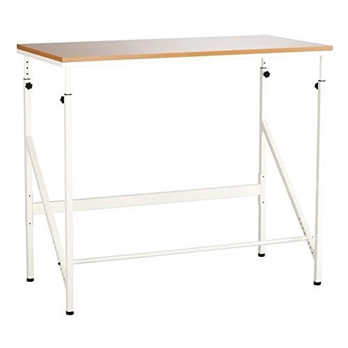 Scranton & Co 48 Inch Adjustable Height Standing Desk in Cream - Ergonomic Home Office Desk for Work from Home & Study