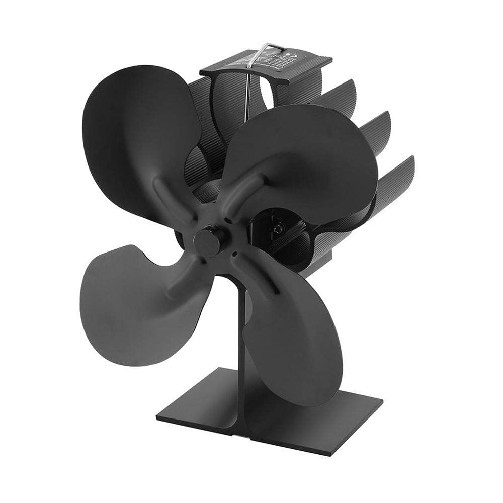 **Black Wood Stove Fan - Quiet Fireplace Fan for Efficient Heat Distribution - Electric Stove Fan for Home Heating - Perfect for Living Rooms, Cabins & Winter Warmth**