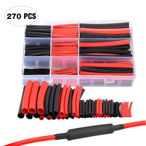 270Pcs Heat Shrink Tubing Kit - Waterproof Electrical Insulation Sleeves for Wire Cables (Assorted Sizes 2:1 Ratio) - Perfect for DIY Electronics, Automotive Wiring & Home Repairs