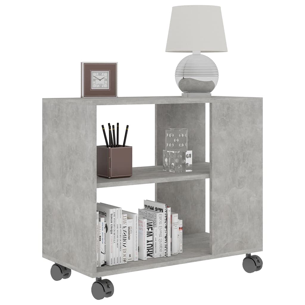 BLUECC 2-Tier Rolling End Table with Wheels - Sturdy Chipboard Nightstand, Side Table for Living Room, Bedroom, Office - 27.6