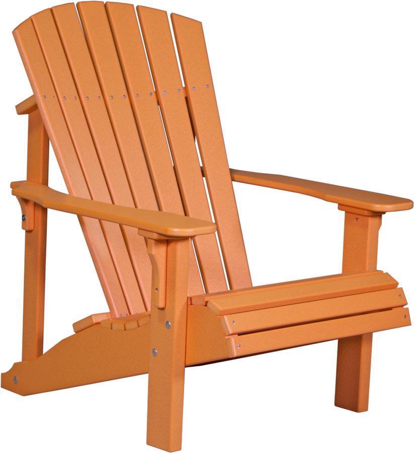 Premium Recycled Plastic Adirondack Chair with Cup Holder - Eco-Friendly Outdoor Furniture for Patio, Garden & Poolside Relaxation | LuxCraft Tangerine Collection