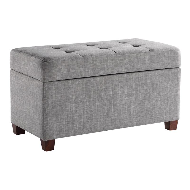OS Home and Office Storage Ottoman with Dove Fabric - Versatile Footrest, Coffee Table & Extra Seating for Living Room, Bedroom or Office