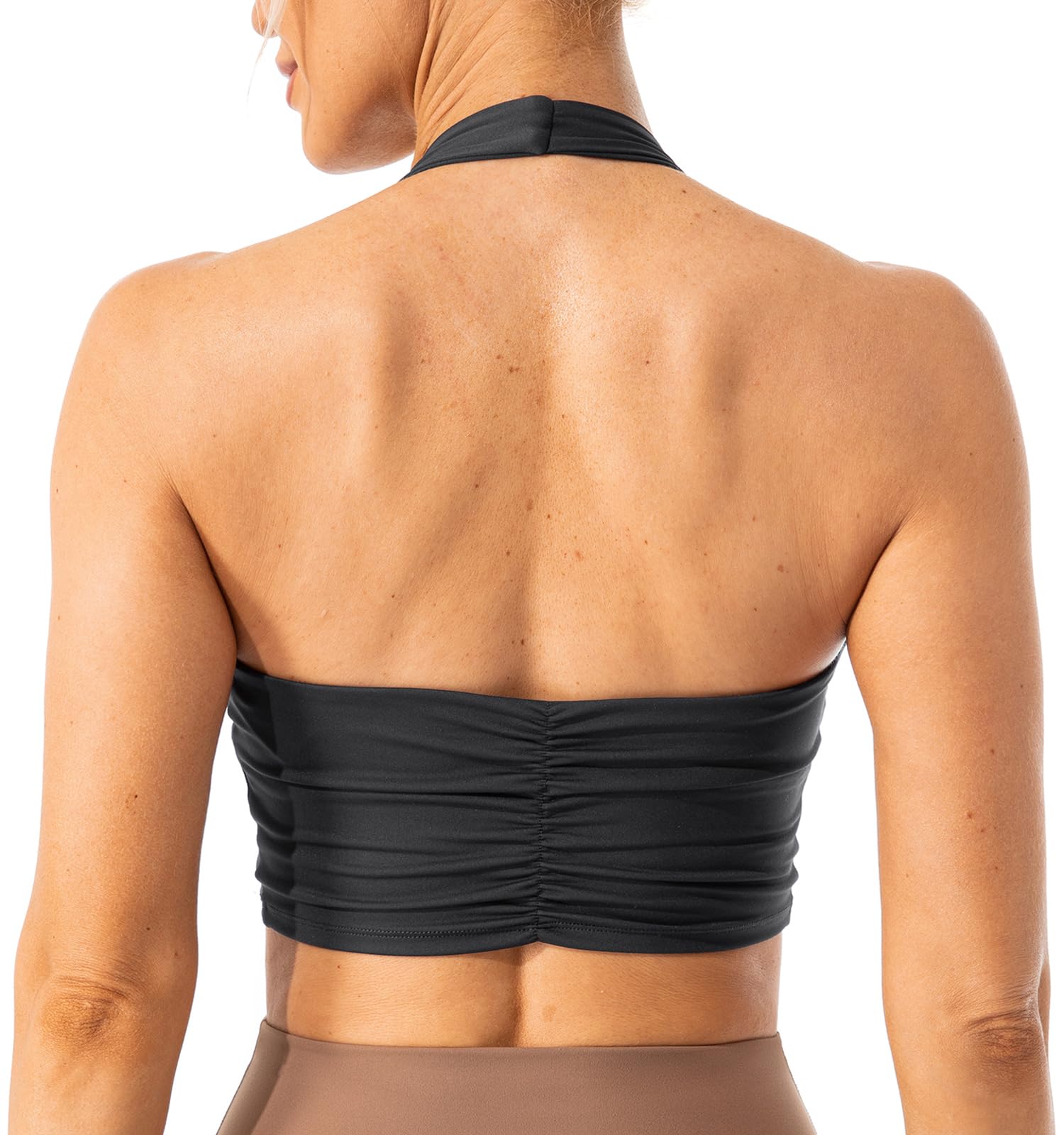 Lavento Women's Longline Padded Sports Bra - Yoga Crop Top with Halter Neck for Workout, Running & Gym - Comfortable Support for Active Women