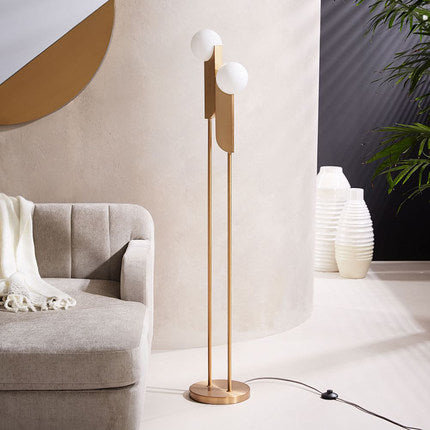 Davide Frosted Glass Floor Lamp - Modern Minimalist LED Standing Light for Living Room, Bedroom & Office Decor - Perfect for Ambient Lighting & Reading Nook