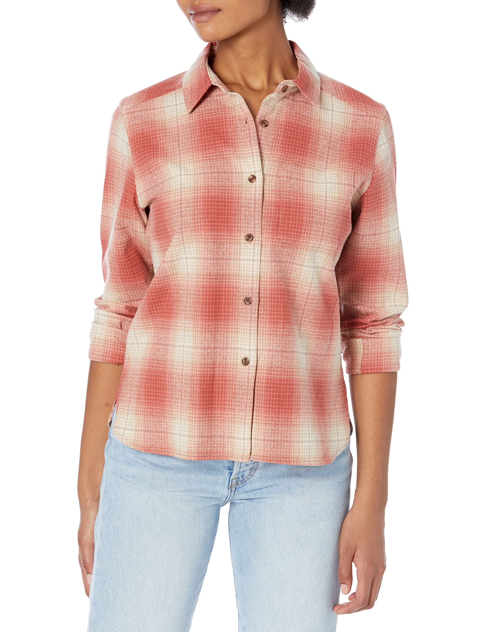 Pendleton Women's Long Sleeve Cropped Wool Shirt | Cozy Lodge Style Flannel | Perfect for Fall Hiking & Cabin Getaways