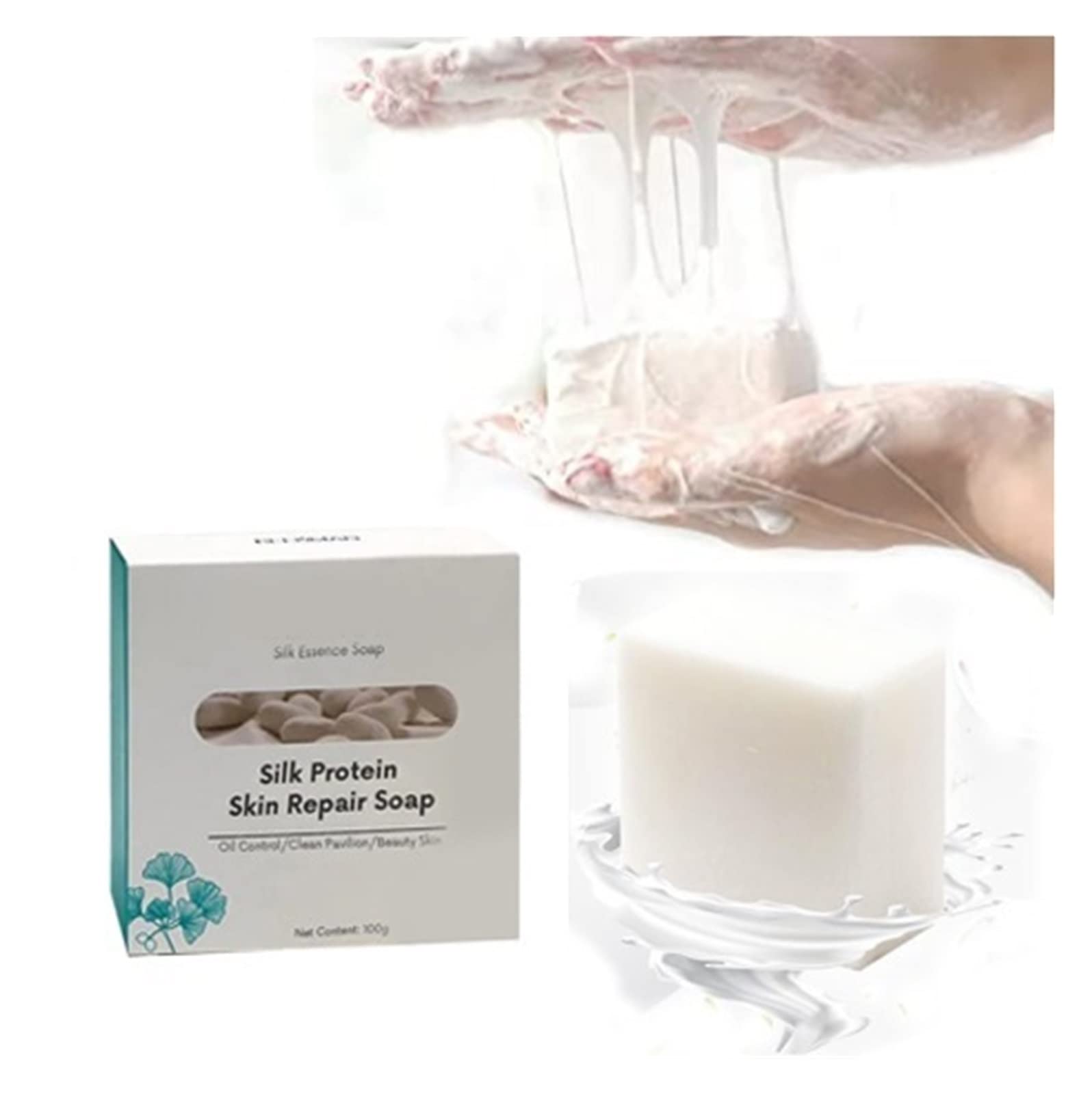 Skinferm Collagen Milk Whitening Soap with Silk Protein - Brightening, Oil Control & Acne Treatment for Clear, Moisturized Skin | Perfect for Daily Facial Cleansing & Skin Repair Routine