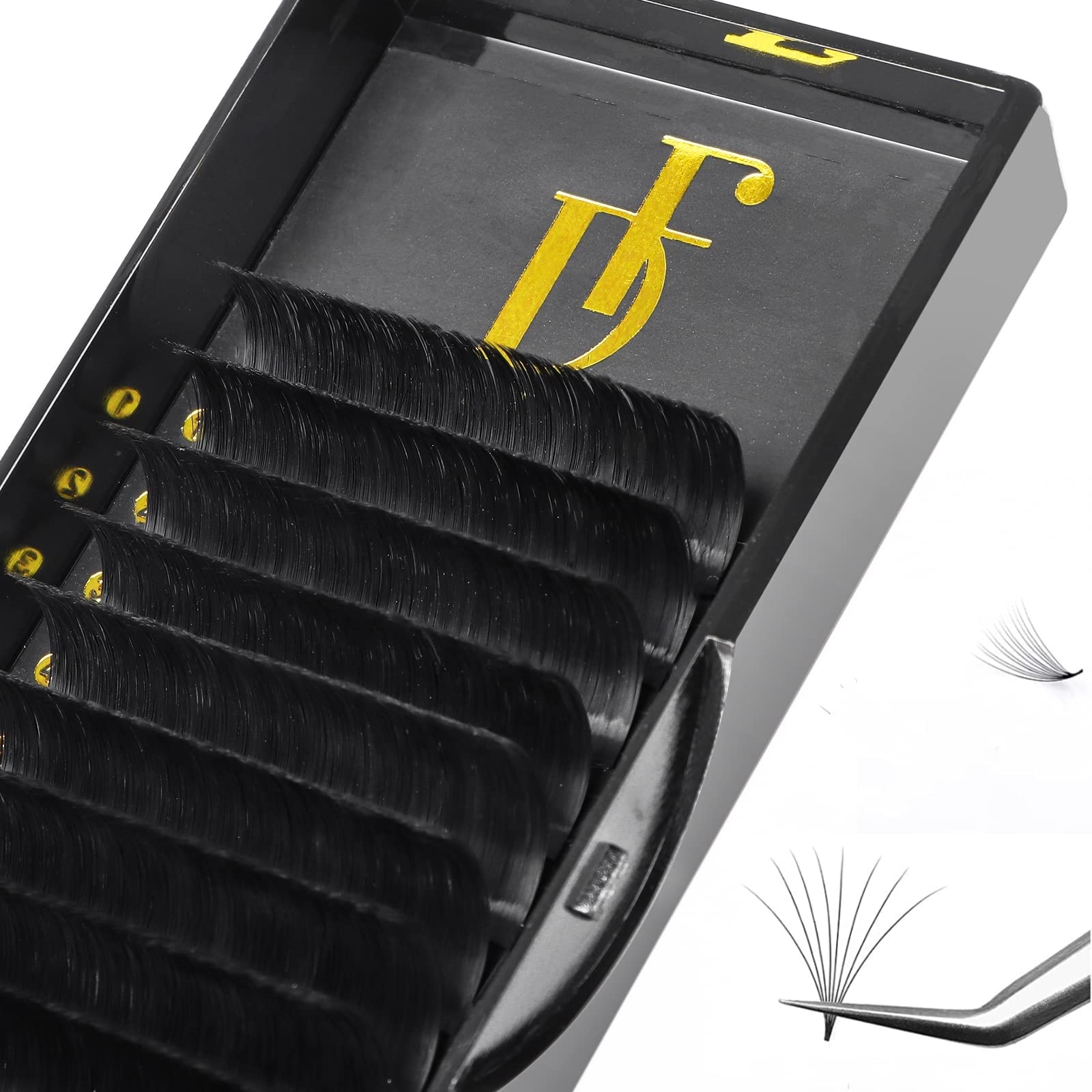 0.07mm DD Curl 24mm Volume Eyelash Extensions - Easy Fan Rapid Blooming Self-Fanning Lashes for Professional Salon & Bridal Makeup