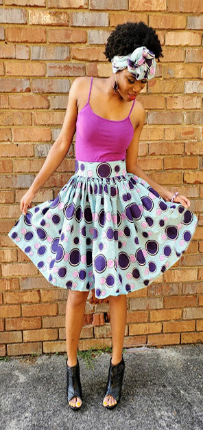 Bisola African Print High Waist Skirt DP3845SK - Stylish Afrocentric Wrap Skirt for Women, Perfect for Cultural Events, Parties, and Summer Outfits