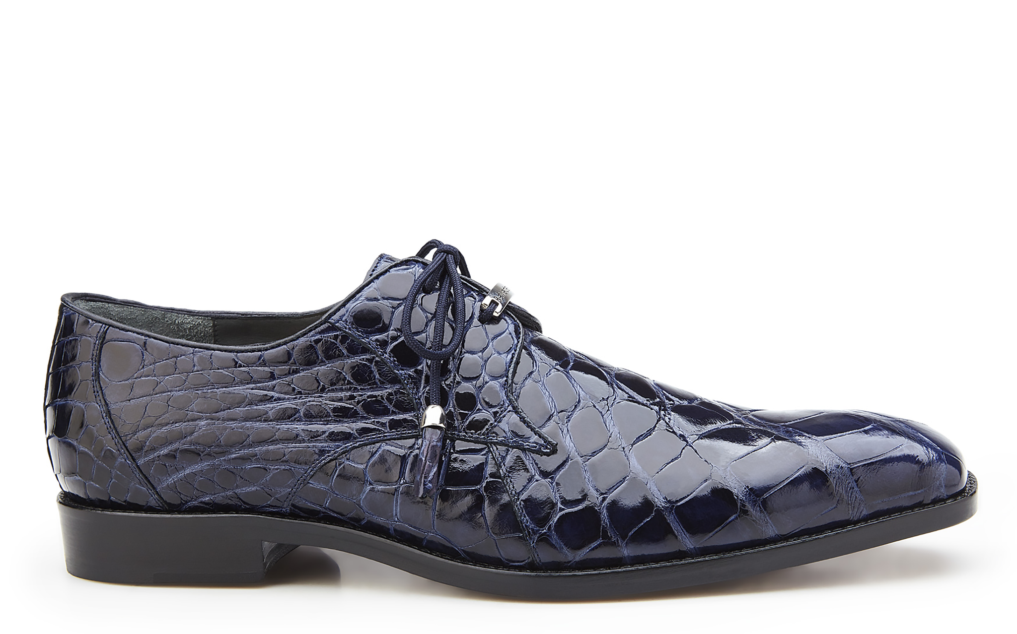 Belvedere Lago Genuine American Alligator Leather Dress Shoes for Men - Navy Blue Formal Business Shoes | Perfect for Weddings, Office & Special Occasions