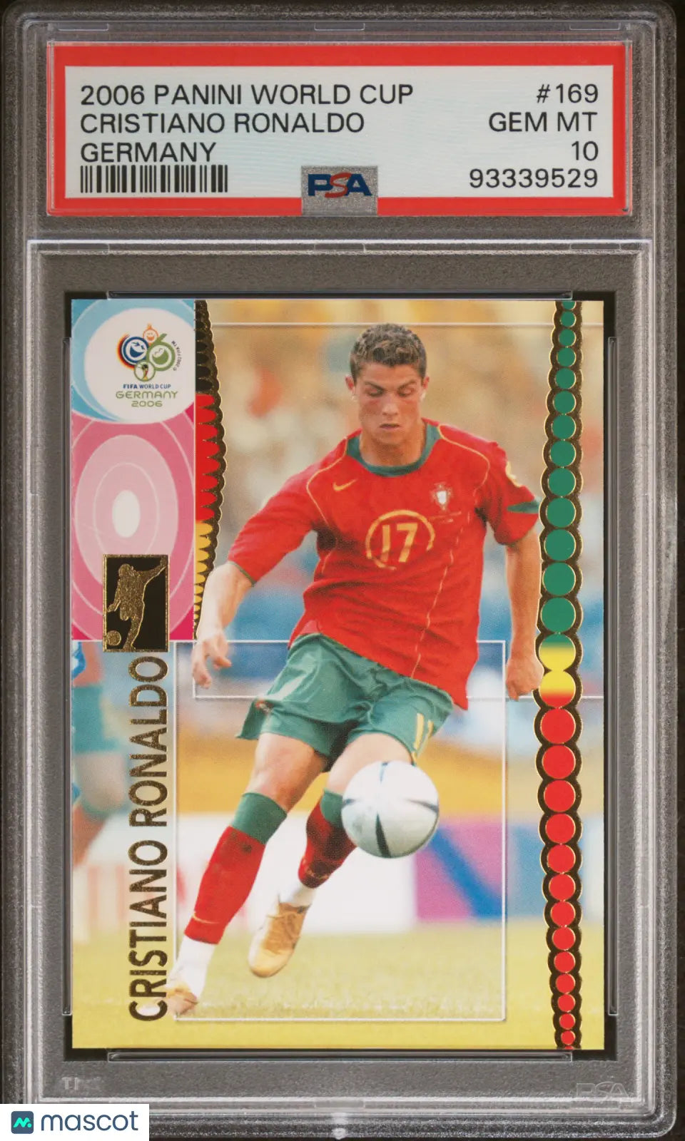 2006 Panini World Cup Germany Cristiano Ronaldo #169 PSA 10 Gem Mint Soccer Trading Card - Perfect for Collectors, Investors & Football Fans Display