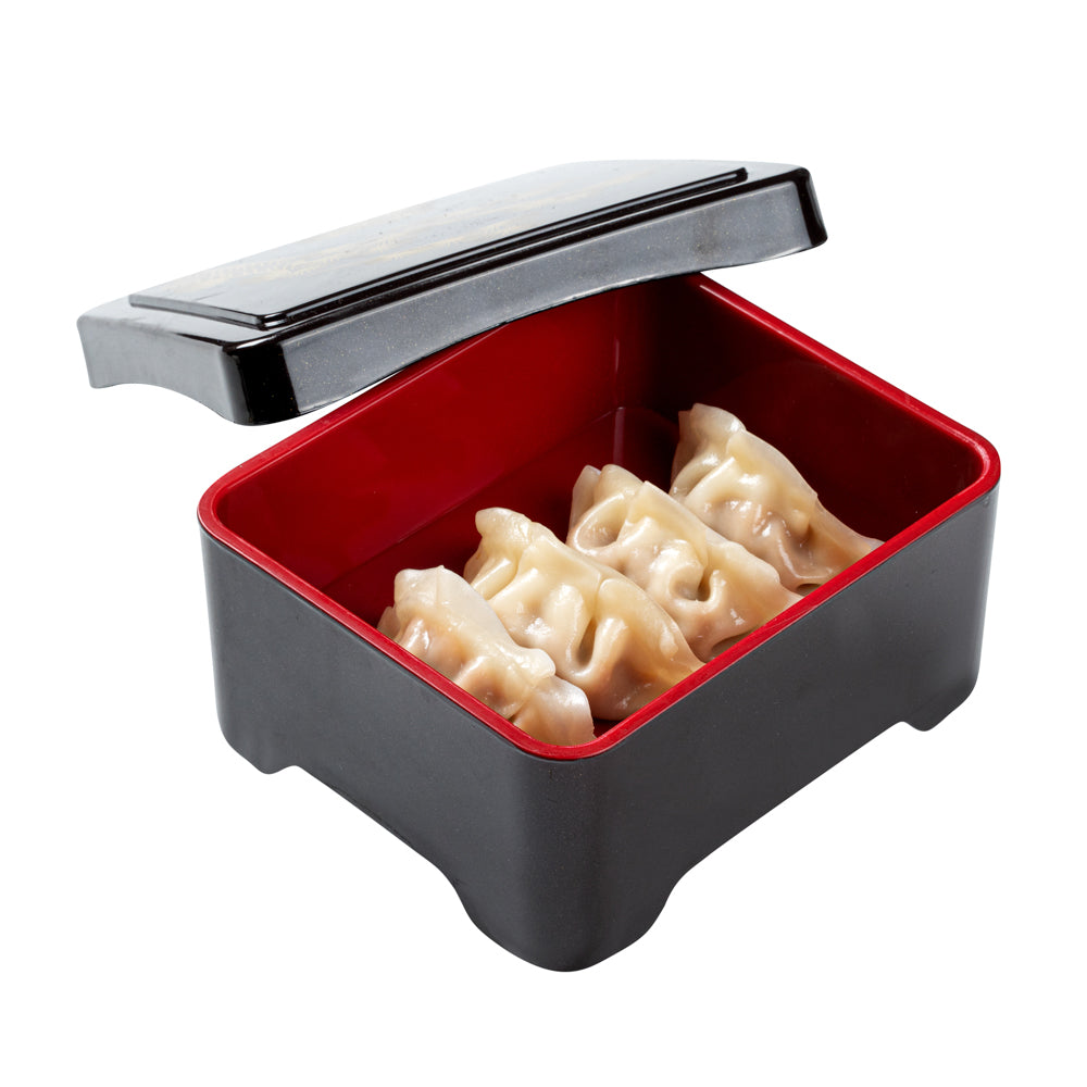 Premium Japanese Style Unagi Bento Box - Black & Red Lacquer Design (6.5