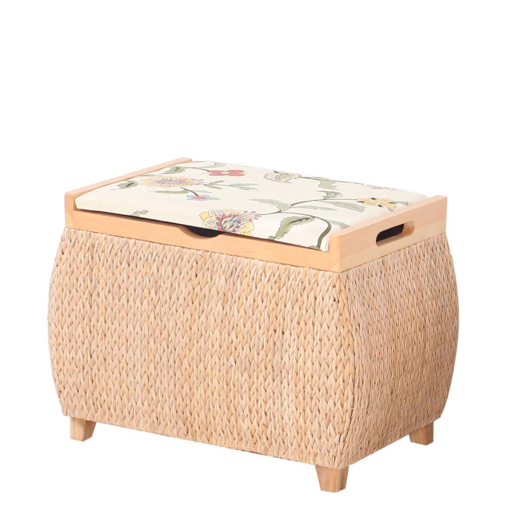 Handmade Solid Wood Storage Ottoman - Rectangular Storage Stool, Eco-Friendly Shoe Bench & Storage Box (Large) - Perfect for Entryway, Living Room & Bedroom Organization