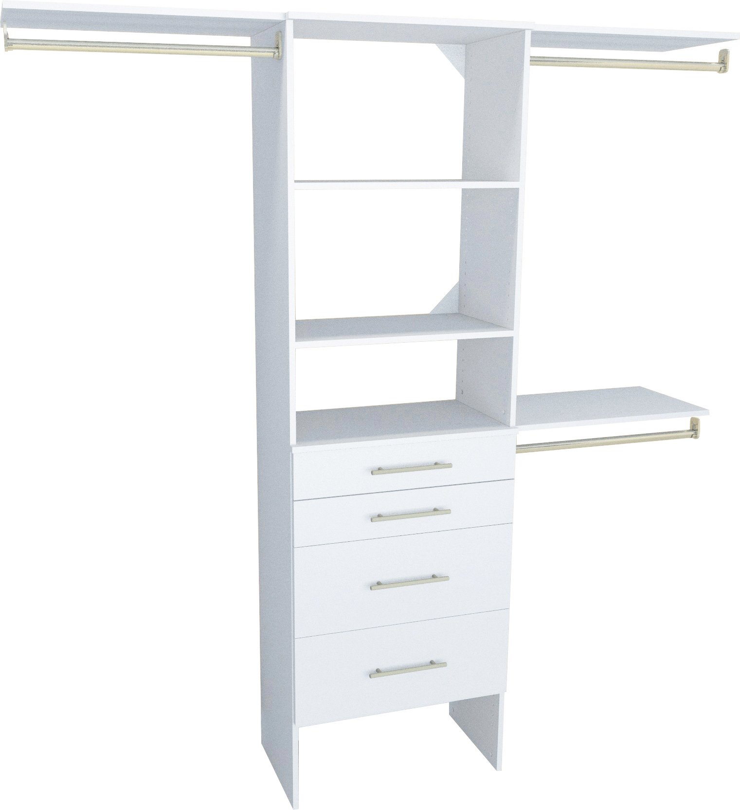 ClosetMaid 1937140 SuiteSymphony Modern 25-Inch Closet Organizer with Shelves & 4 Drawers - Pure White | Space-Saving Storage Solution for Bedroom, Walk-In Closet & Home Organization