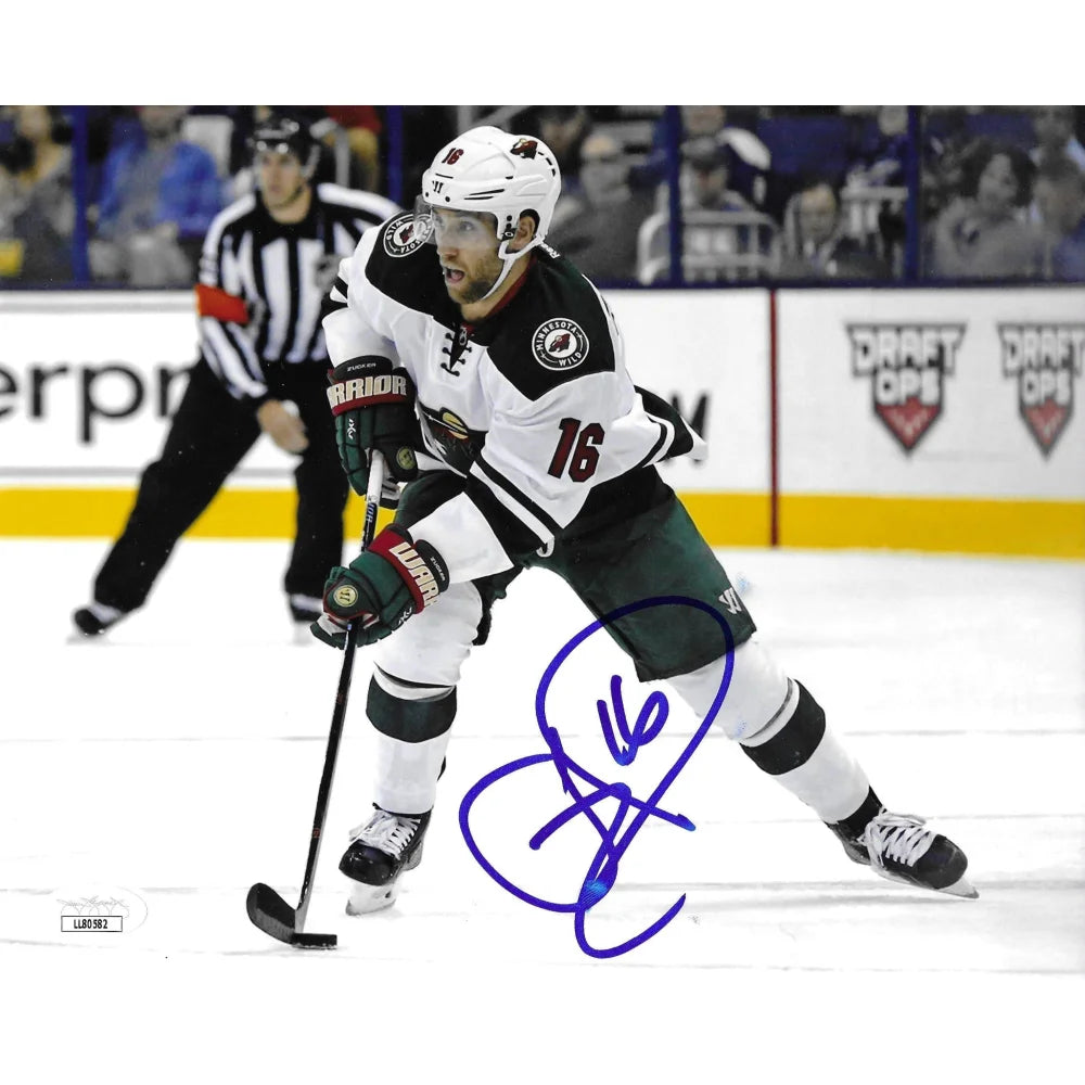 Jason Zucker Autographed 8x10 Photo with JSA COA - Minnesota Wild NHL Signed Hockey Memorabilia - Perfect for Sports Fans, Collectors, and Man Cave Decor