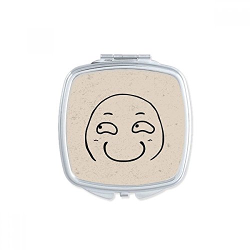 DIYthinker Strabismus Smirk Black Happy Pattern Square Mirror - Portable Compact Pocket Makeup Mirror with Double Sided Glass for Travel, Home, and Office Use