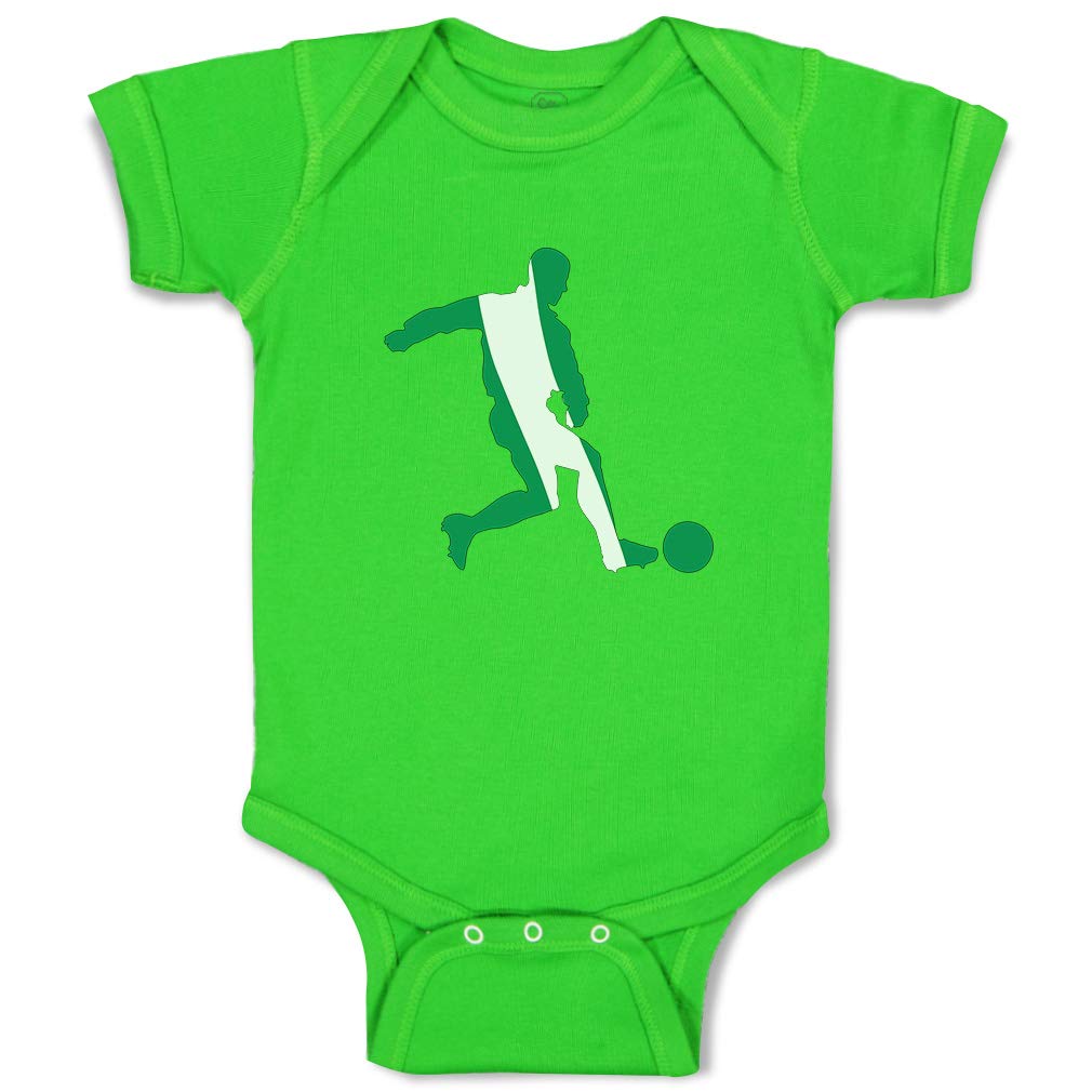 Custom Baby Bodysuit - Soccer Player Nigeria Design - Funny Cotton Baby Clothes for Boys & Girls - Perfect for Game Day, Birthday Gifts & Family Photos