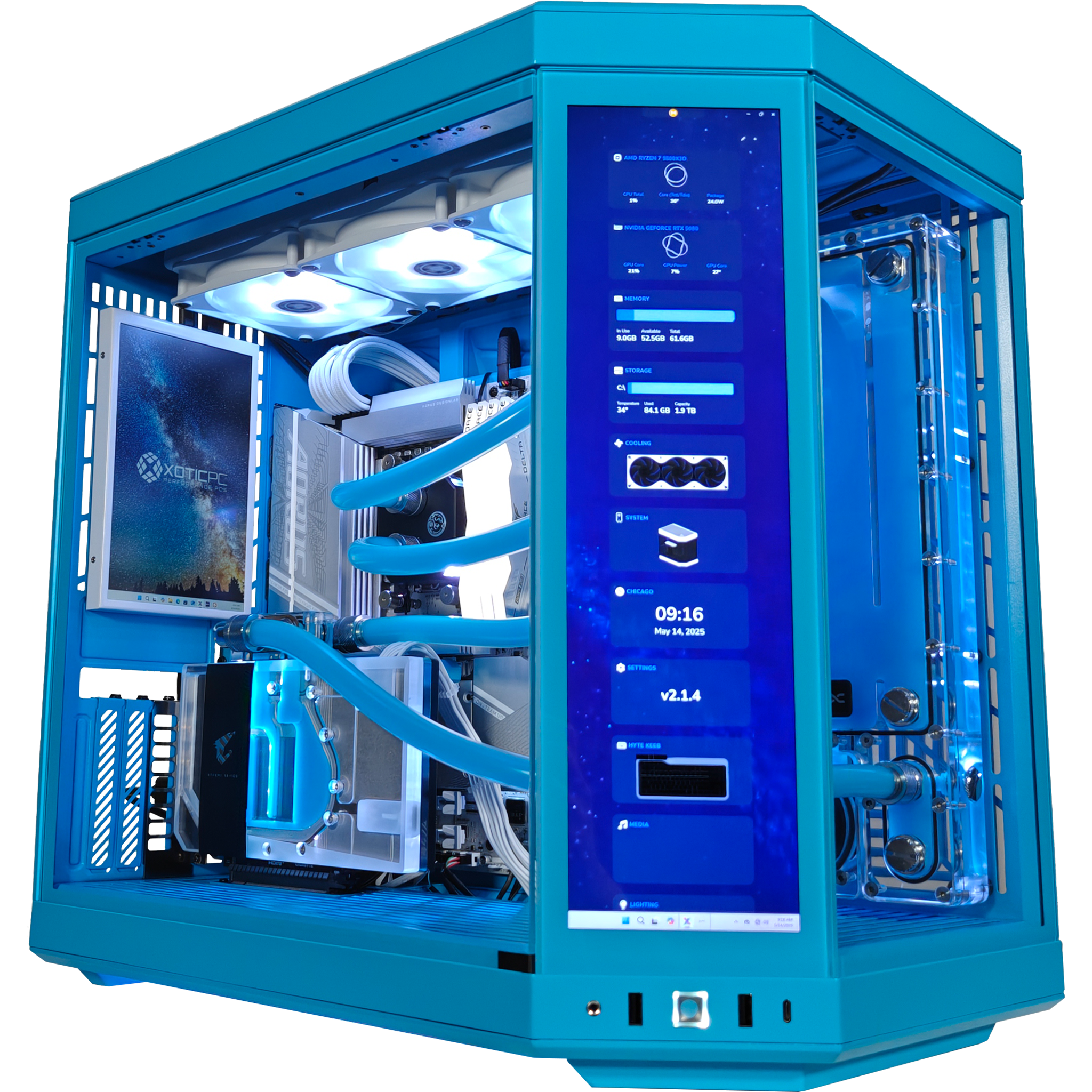 Y70 Blueberry Black Label Gaming Desktop with AMD X870 & DDR5 RAM - High Performance PC for 4K Gaming, Streaming & Content Creation
