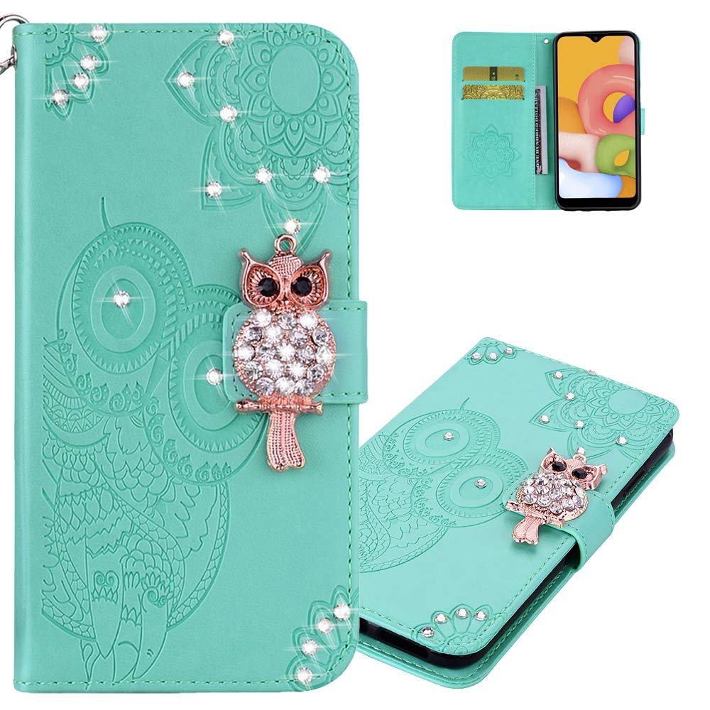 Samsung Galaxy Note 20 Ultra Phone Case - Owl Embossed Diamond Design Flip Wallet Cover with Magnetic Stand & Card Slot Holder | Premium Protection for Galaxy Note 20 Ultra | Perfect for Work, Travel & Everyday Use