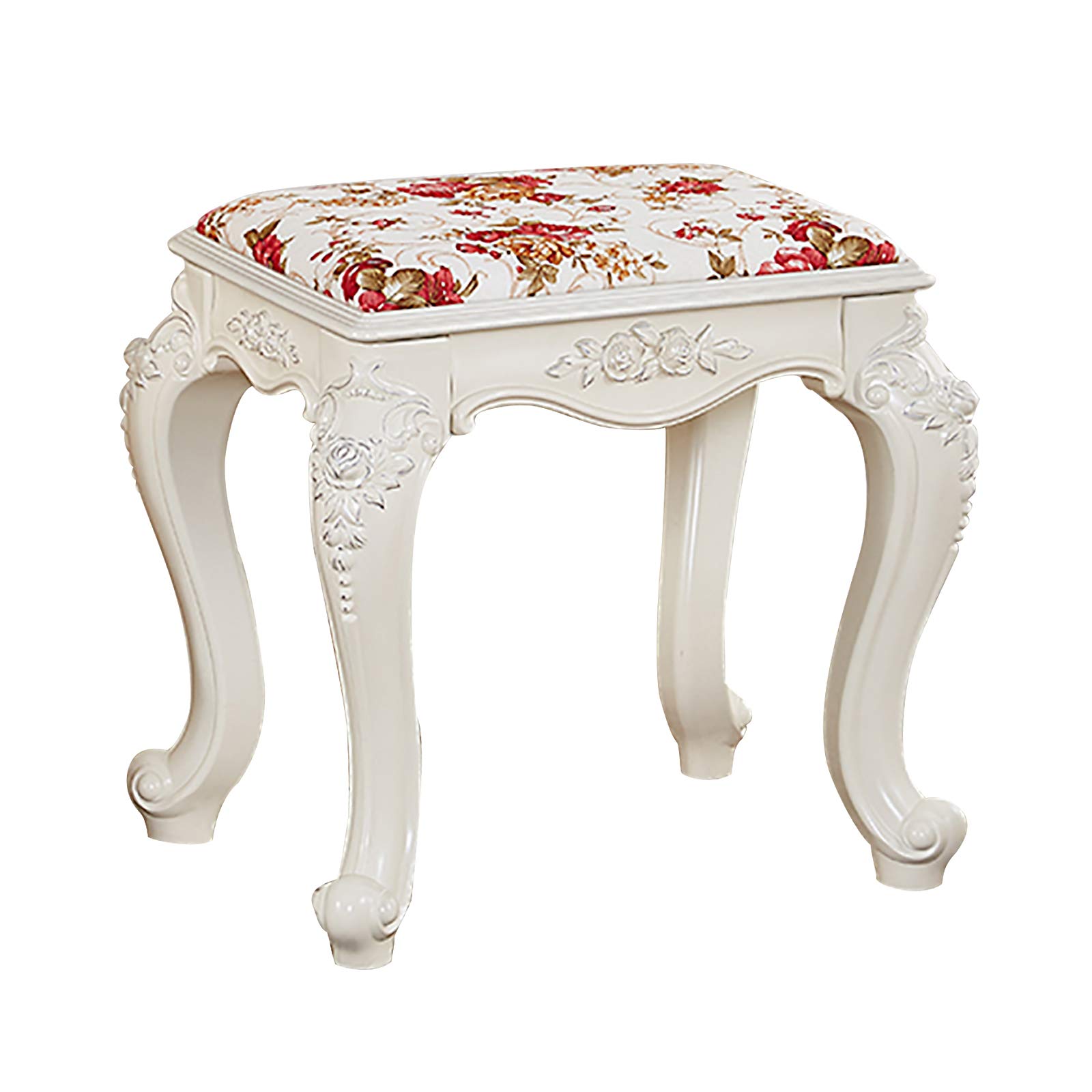 Elegant Vanity Bench Seat Makeup Dressing Stool with ABS Legs - Velvet/PU Leather Padded Piano Stool (40x29x45cm) for Bedroom, Boudoir & Dressing Room
