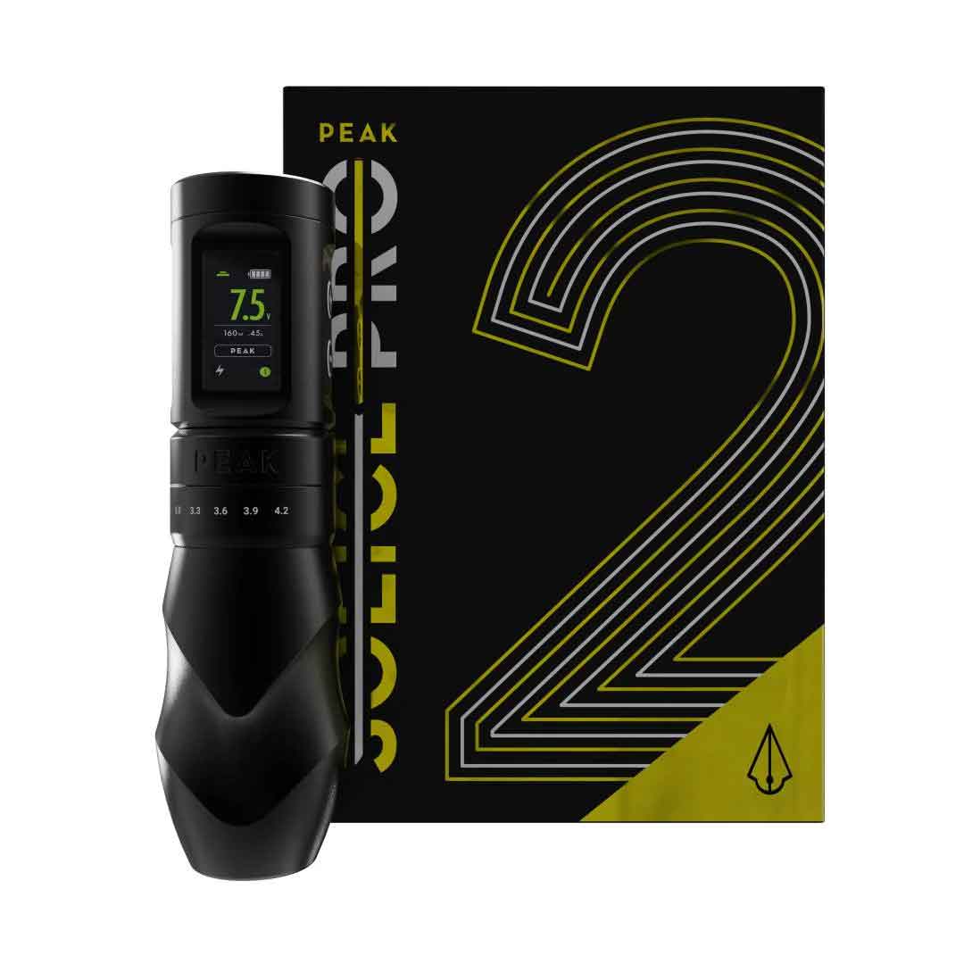 Peak Solice Pro 2 Wireless Tattoo Pen Machine - Professional Cordless Tattoo Gun for Artists | Perfect for Home Studio, Tattoo Shops & Travel Use