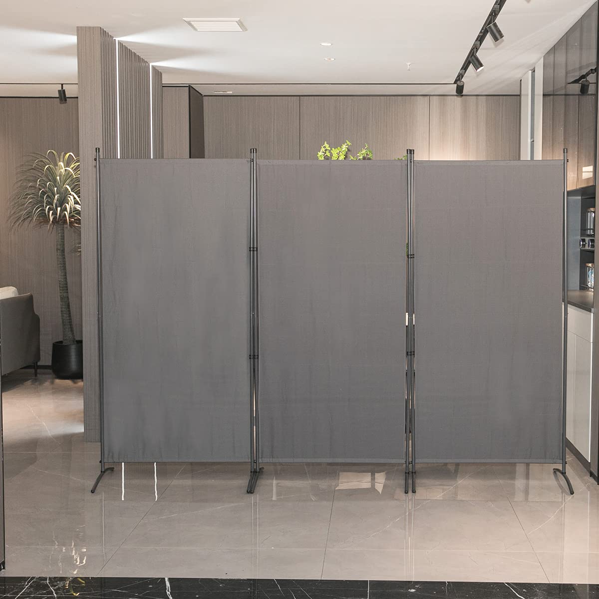 YASRKML 3 Panel Folding Room Divider - 102x71.3 Inch Privacy Screen for Office & Home, Freestanding Partition with Fabric Panels | Perfect for Workspace Separation, Bedroom Privacy & Event Decoration