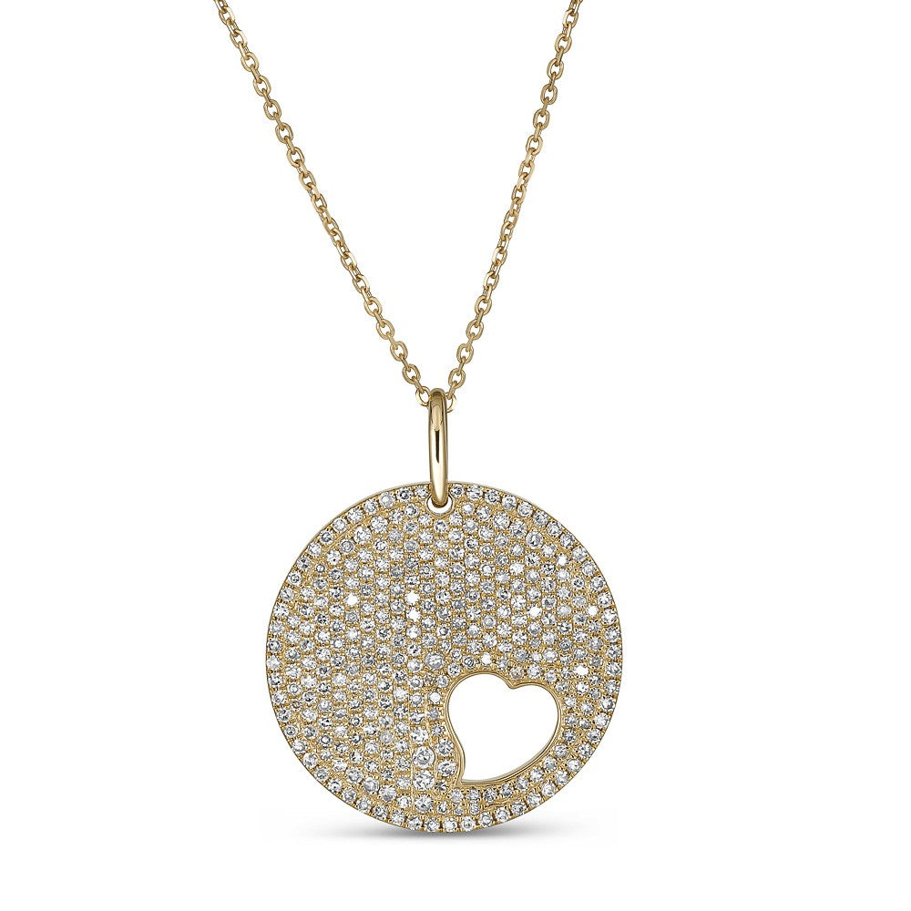 14KT 0.95CTW Pave Round Diamond Mommy & Me Circle Necklace - Perfect Matching Jewelry for Mother Daughter Bonding Moments