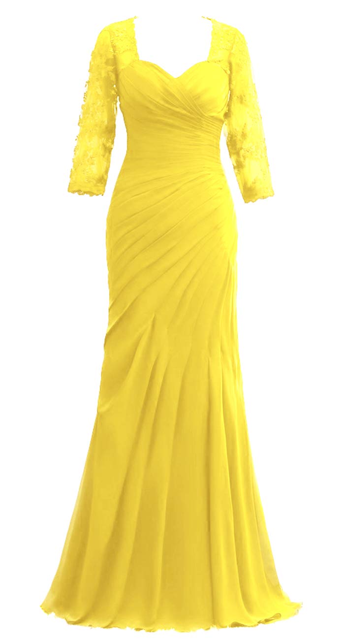Elegant Mother of The Bride Dresses - Lace Long Sleeve Chiffon Evening Gowns for Women - Formal Wedding Guest Dress for Special Occasions - Perfect for Weddings, Galas, and Black Tie Events
