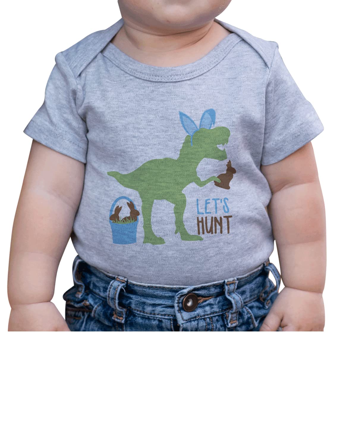 7 ate 9 Apparel Boys Happy Easter T-Shirt - Cute Easter Bunny Dinosaur Graphic Tee for Kids | Perfect for Easter Egg Hunts, Spring Parties & Family Photos