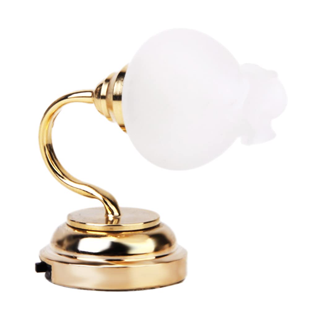 SOFEA Mini LED Wall Lamp with Floral Lampshade - 1/12 Scale Dollhouse Lighting for Bedroom, Living Room & Nursery Decor