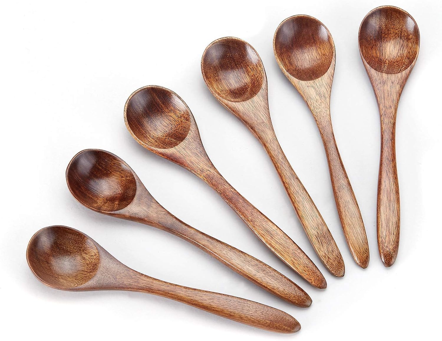 Handmade Australian Wooden Soup Spoons & Masala Spoons Set of 6 - Eco-Friendly Kitchen Utensils for Soup, Curry, Rice & Dessert Serving
