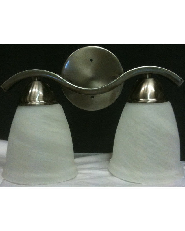 Rainbow Lighting S1352-02 SN Two Light Bathroom Wall Sconce in Satin Nickel Finish - Perfect for Modern Bathroom Vanity Lighting and Hallway Decor