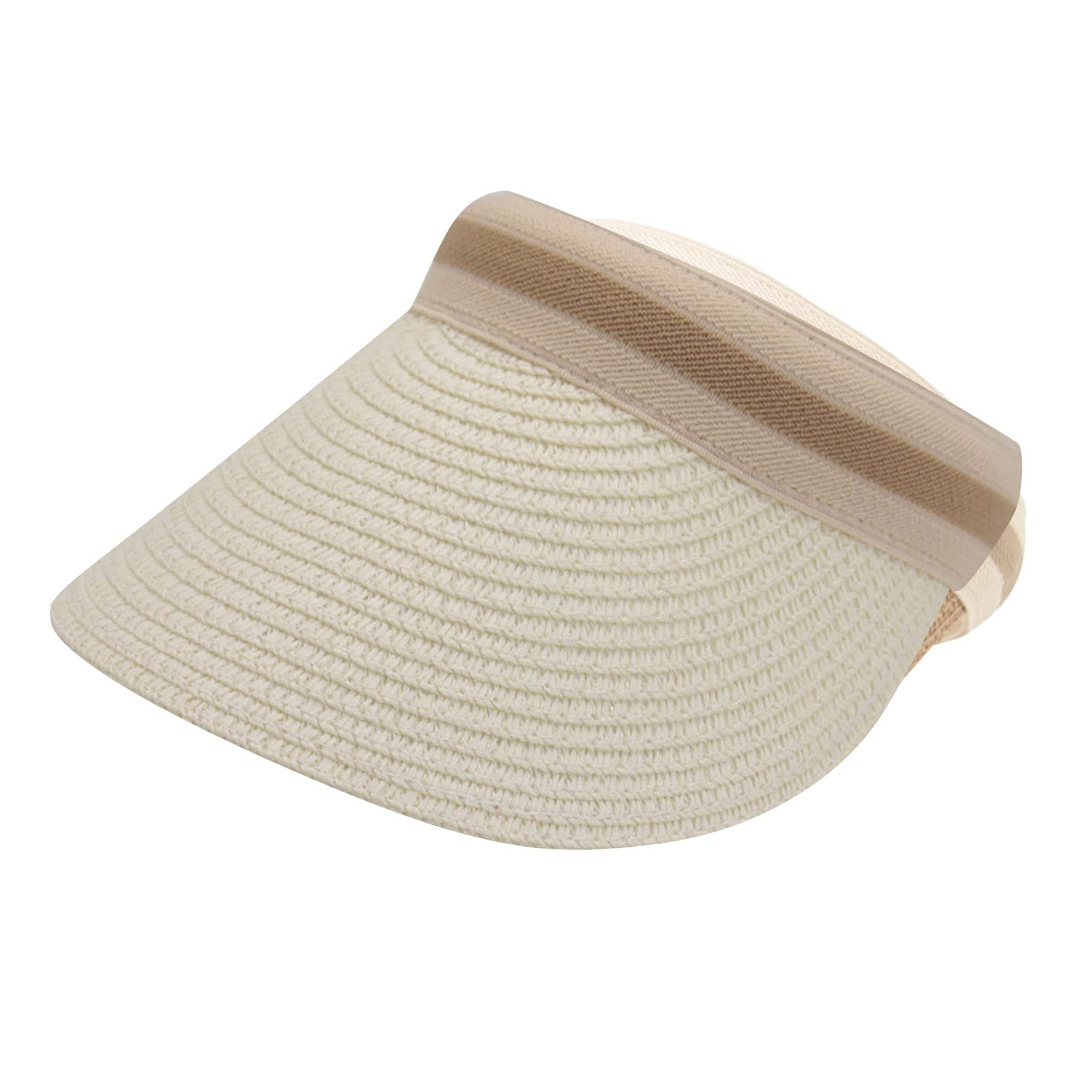 Women's Wide Brim Straw Sun Hat - UV Protection Summer Beach Visor Cap - Foldable & Packable Korean Style Sun Hat for Outdoor, Travel, and Vacation