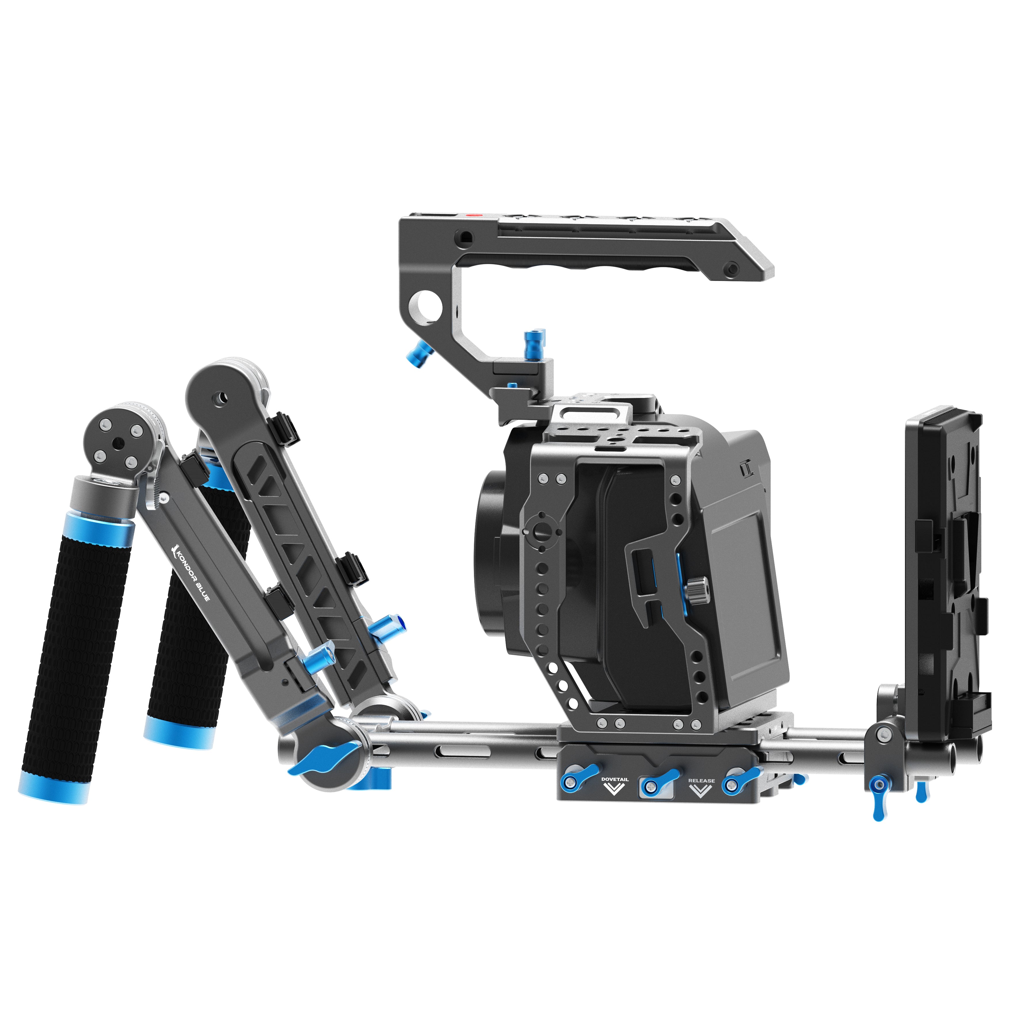 Kondor Blue Blackmagic Pocket 6K Pro Camera Cage with Top Handle - Space Gray | Professional Video Rig for Filmmaking & Content Creation