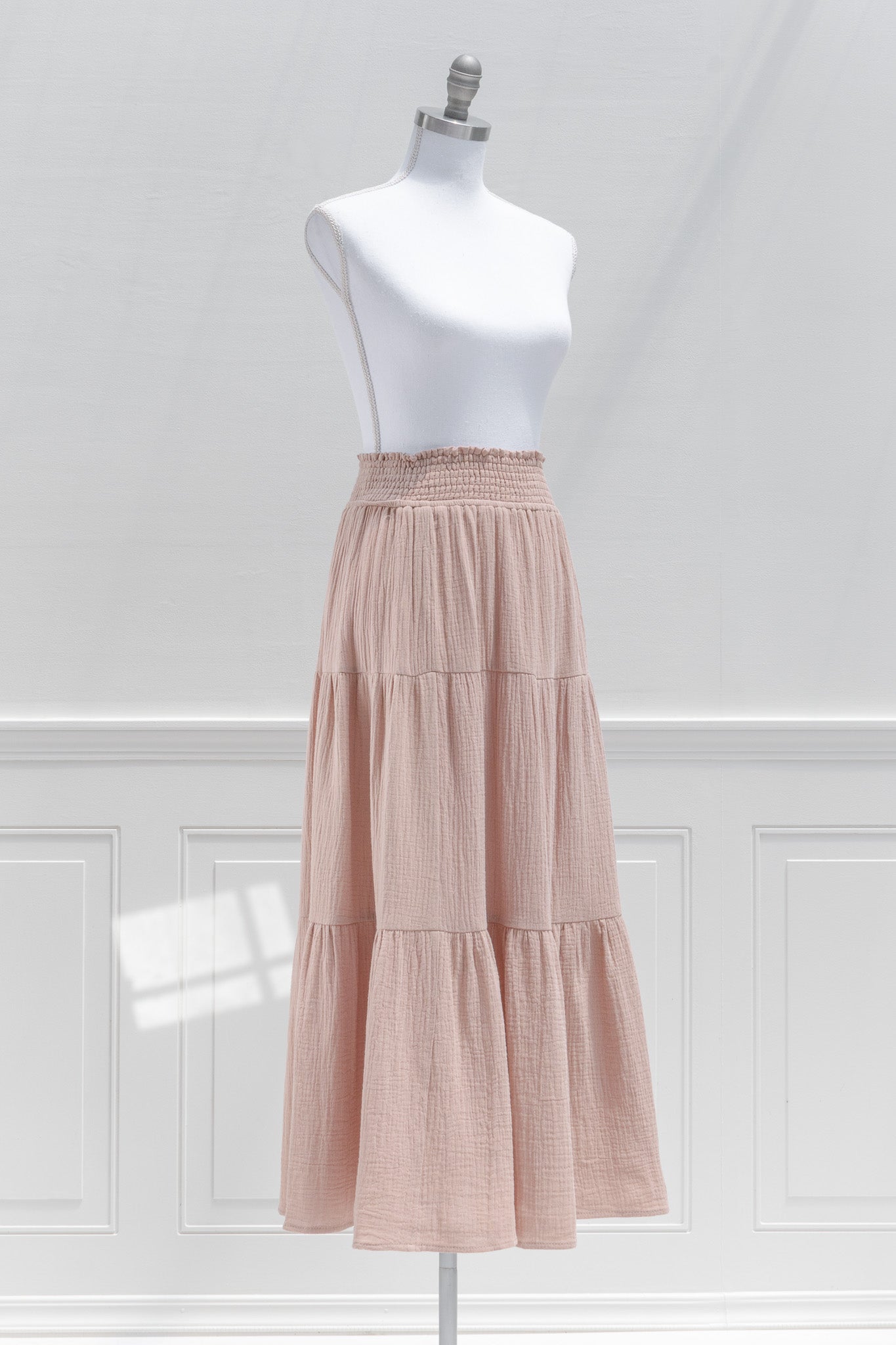 Calliope Cotton Maxi Skirt - Light Brown | Flowy Boho Skirt for Women | Perfect for Beach, Summer & Casual Outfits