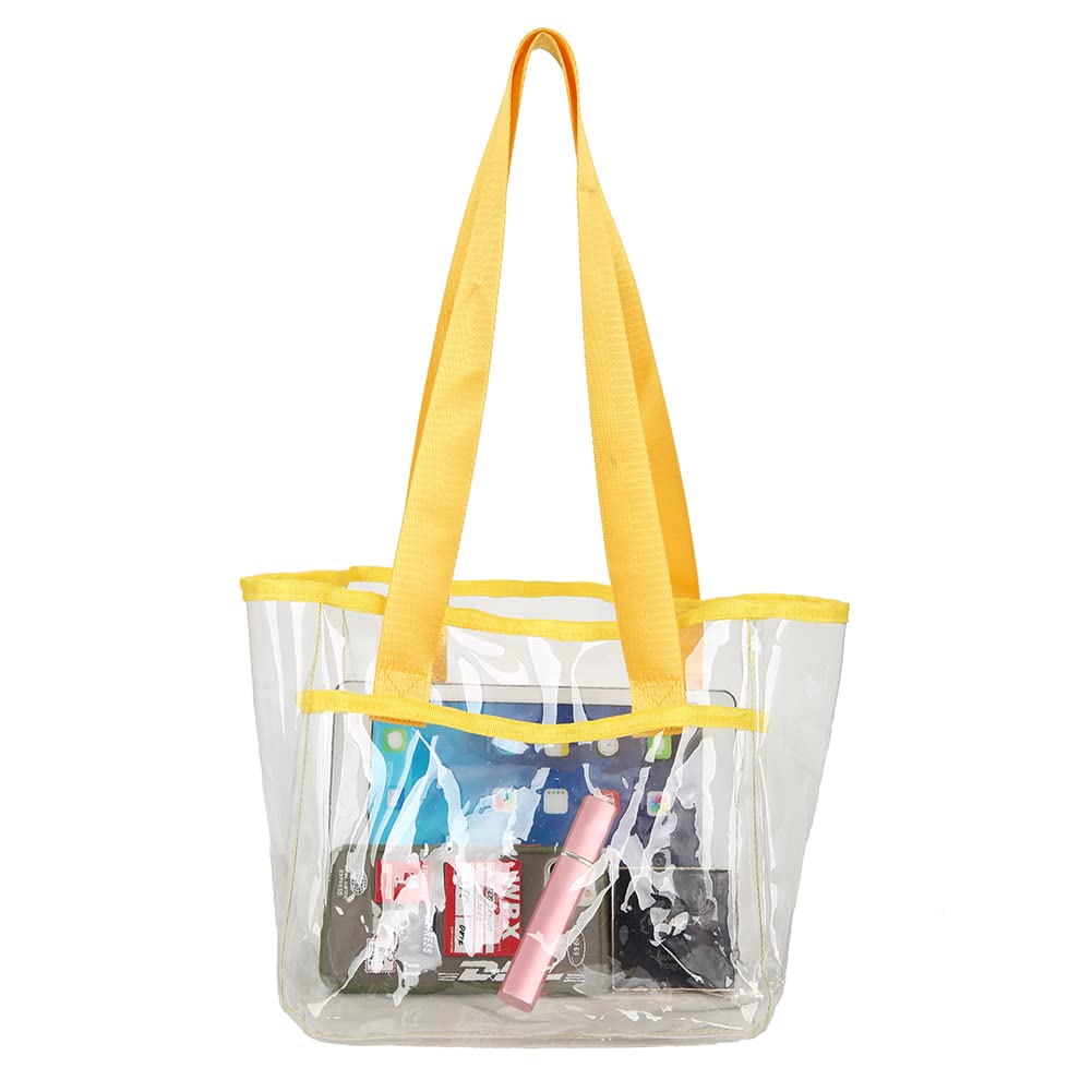 AIZHIYI Women's Summer PVC Transparent Shoulder Bag - Yellow Beach Tote for Pool, Travel & Shopping | Waterproof Fashion Handbag